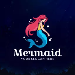 Enchanting Pink and Blue Mermaid Design for Events Logo Template