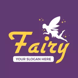 Enchanting Purple Fairy Design Featuring Magical Elements Logo Template