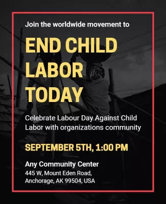 End Child Labor Awareness Event Flyer Template