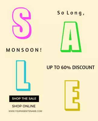 End Of Monsoon Sale Discount Flyer Template