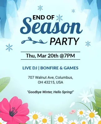 Fresh Floral Spring End of Season Party Flyer Template