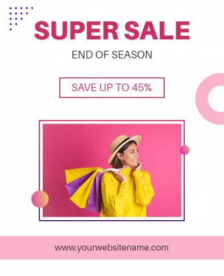 Vibrant Pink Seasonal Sale Promotion Flyer Template