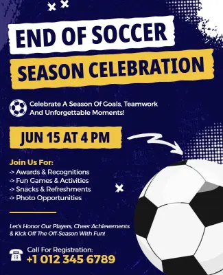 End of Soccer Season Celebration Flyer Template