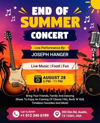 End of Summer Concert Flyer Template