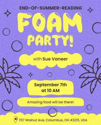 End-of-Summer Foam Party Celebration Flyer Template