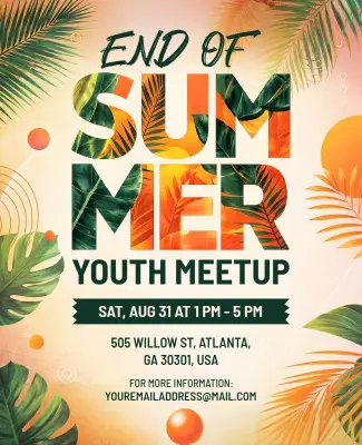 End of Summer Youth Meetup Flyer Template