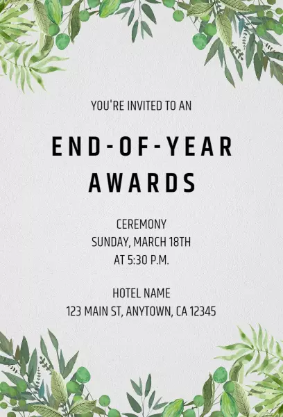 End-of-Year Awards Ceremony Celebration Invitation Template