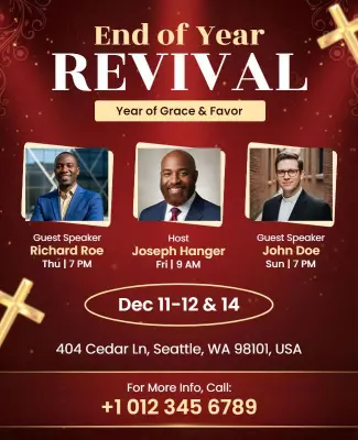 End of Year Revival Event Flyer Template