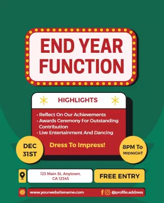 End Year Celebration Event Flyer Template