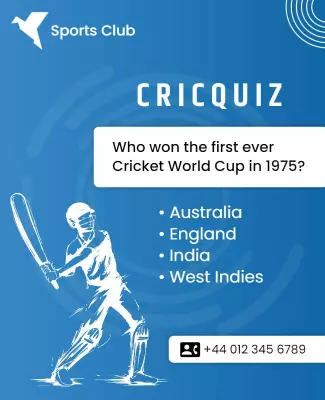 Energetic Blue Cricket Quiz Challenge Poster Template