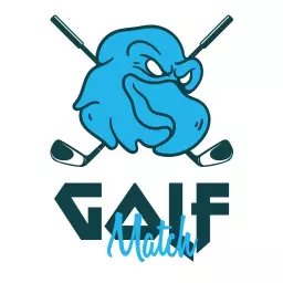 Energetic Blue Octopus Mascot Representing Golf Match Logo Template
