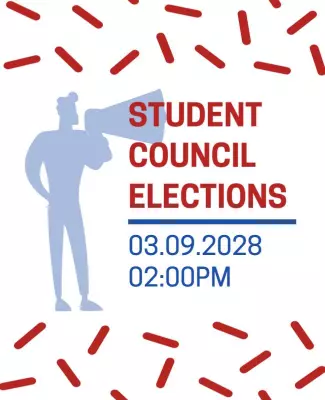 Energetic Blue Student Council Elections Announcement Poster Template