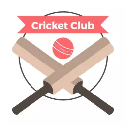 Energetic Cricket Club Emblem with Bat and Ball Logo Template