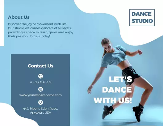 Energetic Dance Studio Join Us Movement Invitation Brochure Template