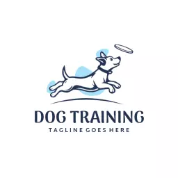 Energetic Dog Training with a Playful Jumping Canine Logo Template