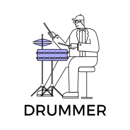 Energetic Drummer Playing Rhythm on a Snare Drum Logo Template