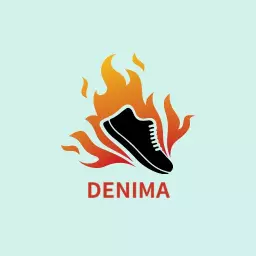 Energetic Flame Design Representing Stylish Shoes Logo Template