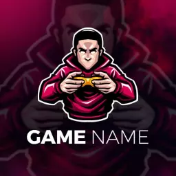 Energetic Gamer Holding Controller in Dynamic Esports Logo Template