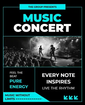 Energetic Live Music Concert Poster Template