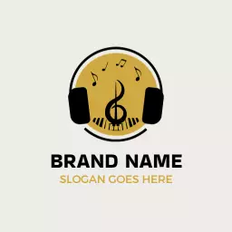 Energetic Music Vibes with Stylish DJ Headphones Logo Template