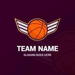 Energetic Orange Basketball with Wings for Team Spirit Logo Template