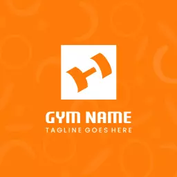 Energetic Orange Design Emphasizing Fitness and Strength Logo Template