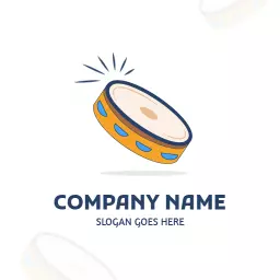 Energetic Orange Drum Design Celebrating the Music Genre Logo Template
