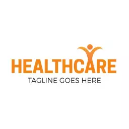 Energetic Orange Human Silhouette Symbolizing Healthcare Logo Template