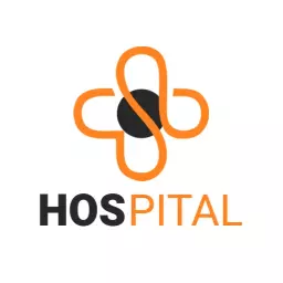 Energetic Orange Medical Symbol Emphasizing Hospital Care Logo Template