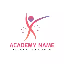 Energetic Pink and Orange Dance Academy Logo Template