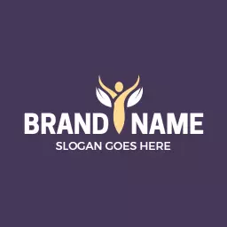 Energetic Purple and Yellow Corporate Business Growth Logo Template