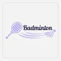Energetic Purple Badminton Racket with Shuttlecock Logo Template