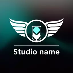 Energetic Teal and White Hip Hop Recording Studio Logo Template