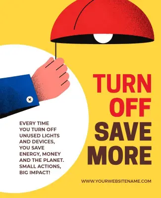 Energy Conservation Awareness Campaign Poster Template