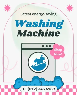 Energy-Saving Washing Machine Promotion Flyer Template