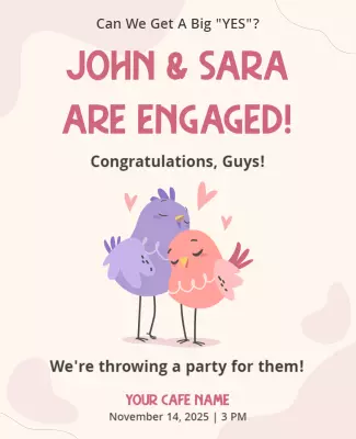 Engagement Announcement Flyer Template
