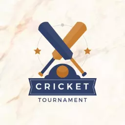 Engaging Blue and Orange Cricket Tournament Logo Design Logo Template