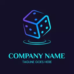 Engaging Blue and Purple Dice Design for Gaming Logo Template