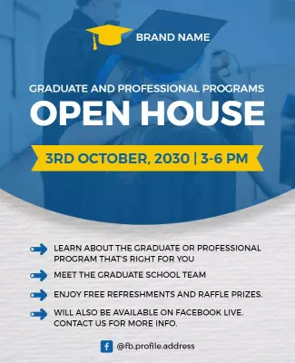 Engaging Blue Graduate Open House Invitation Poster Template