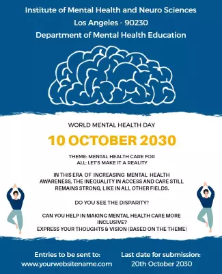 Engaging Blue Mental Health Awareness Event Poster Template