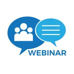 Engaging Blue Webinar Design for Informative Seminar Logo Template
