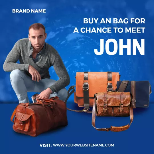Engaging Brown Leather Bags Sales Promotion Ad Template