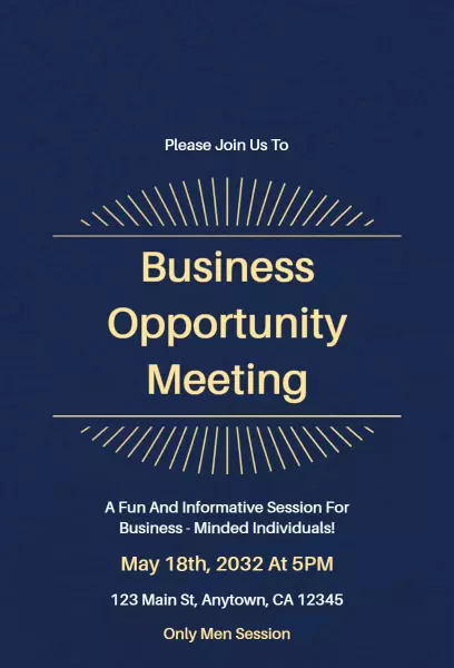 Engaging Business Opportunity Networking Meeting Invitation Template
