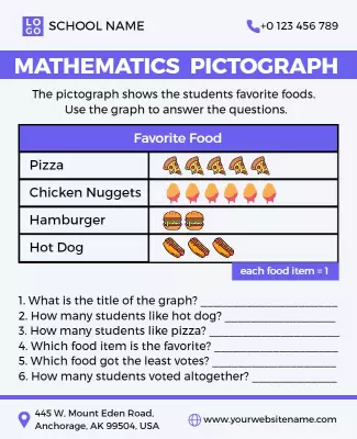 Engaging Colorful Pictograph of Students' Favorite Foods Poster Template