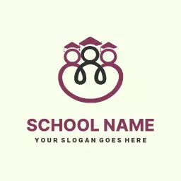 Engaging Community of Students with School Identity Logo Template