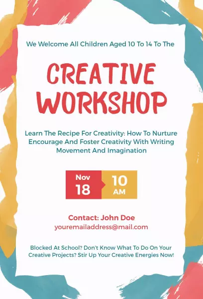 Engaging Creative Skills Development Workshop Invitation Template
