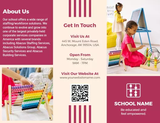 Engaging Education Abacus Learning and Math Program Brochure Template