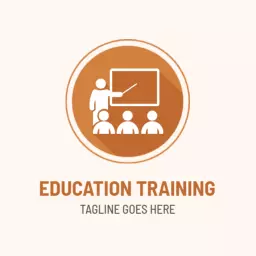 Engaging Education Training Icon Illustrating Knowledge Sharing Logo Template