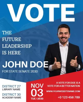 Engaging Election Campaign Vote Leadership Poster Template