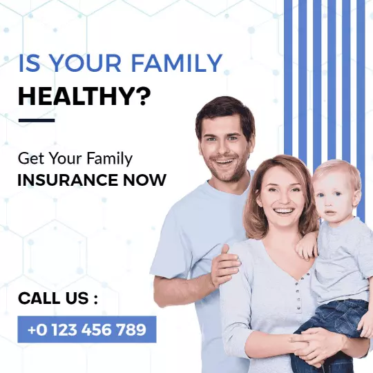 Engaging Family Health Insurance with Friendly Portrait Ad Template